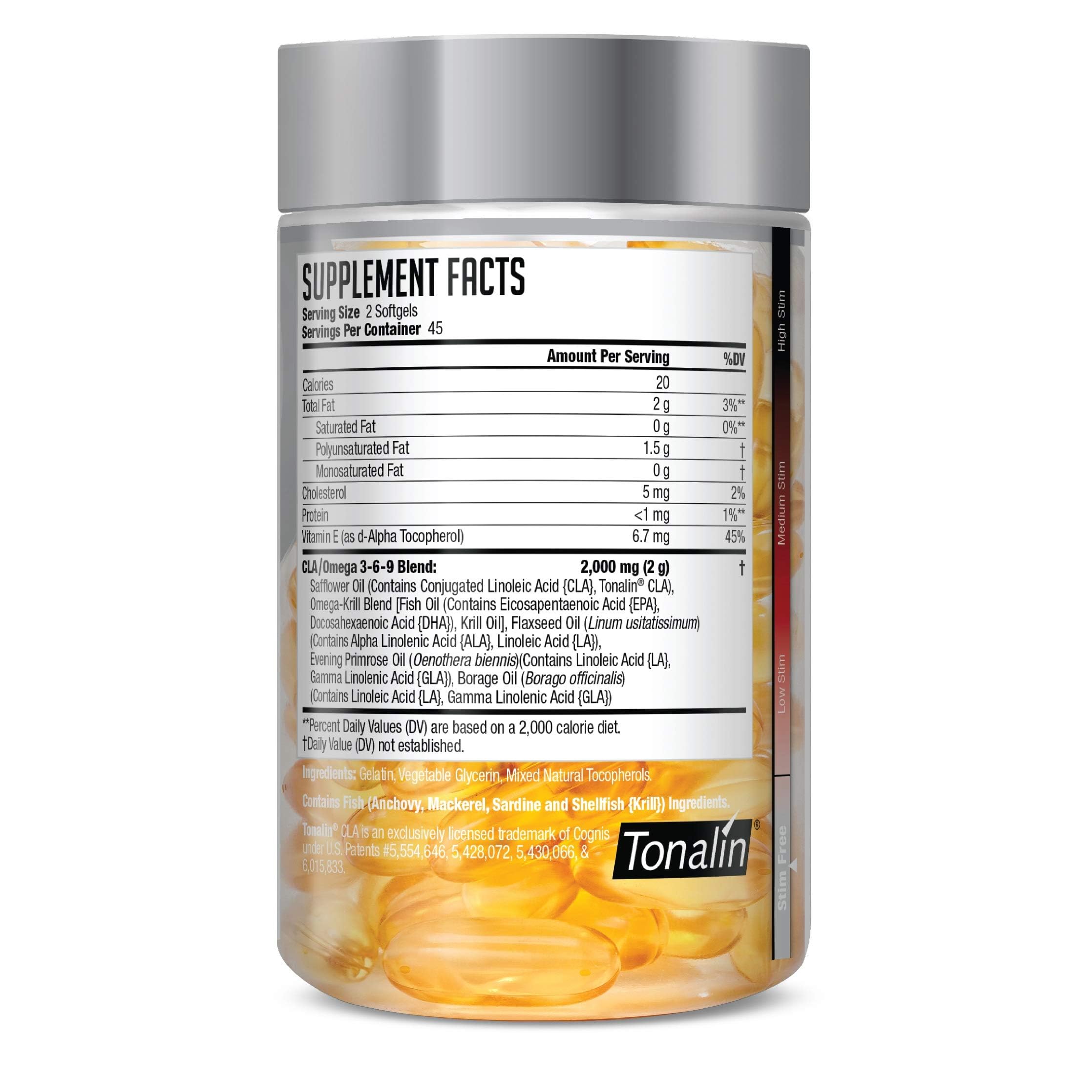 Detalle de ingredientes de Censor enfatizando CLA y Omega 3 beneficios