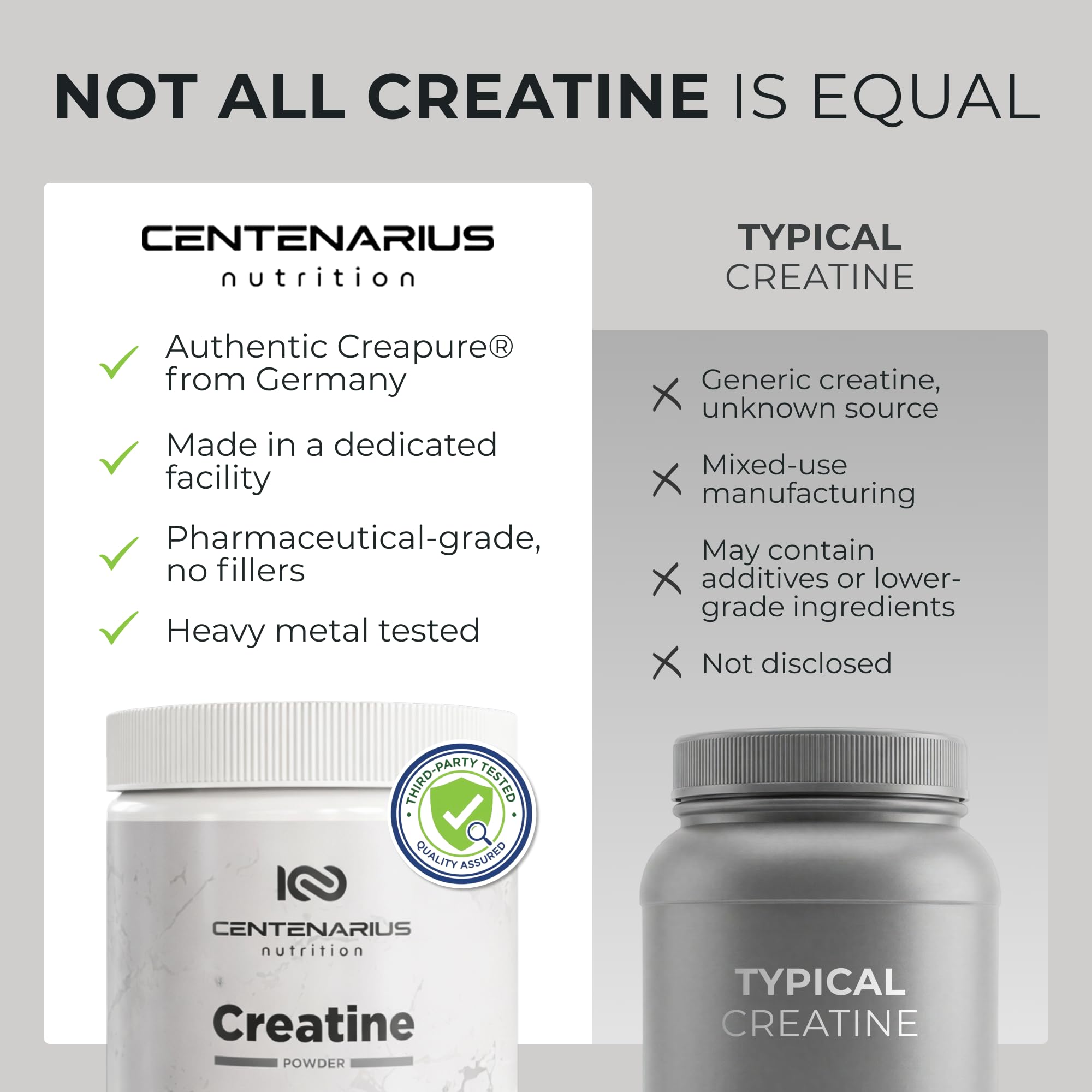Centenarius Nutrition polvo en cuchara listó para dosificación precisa