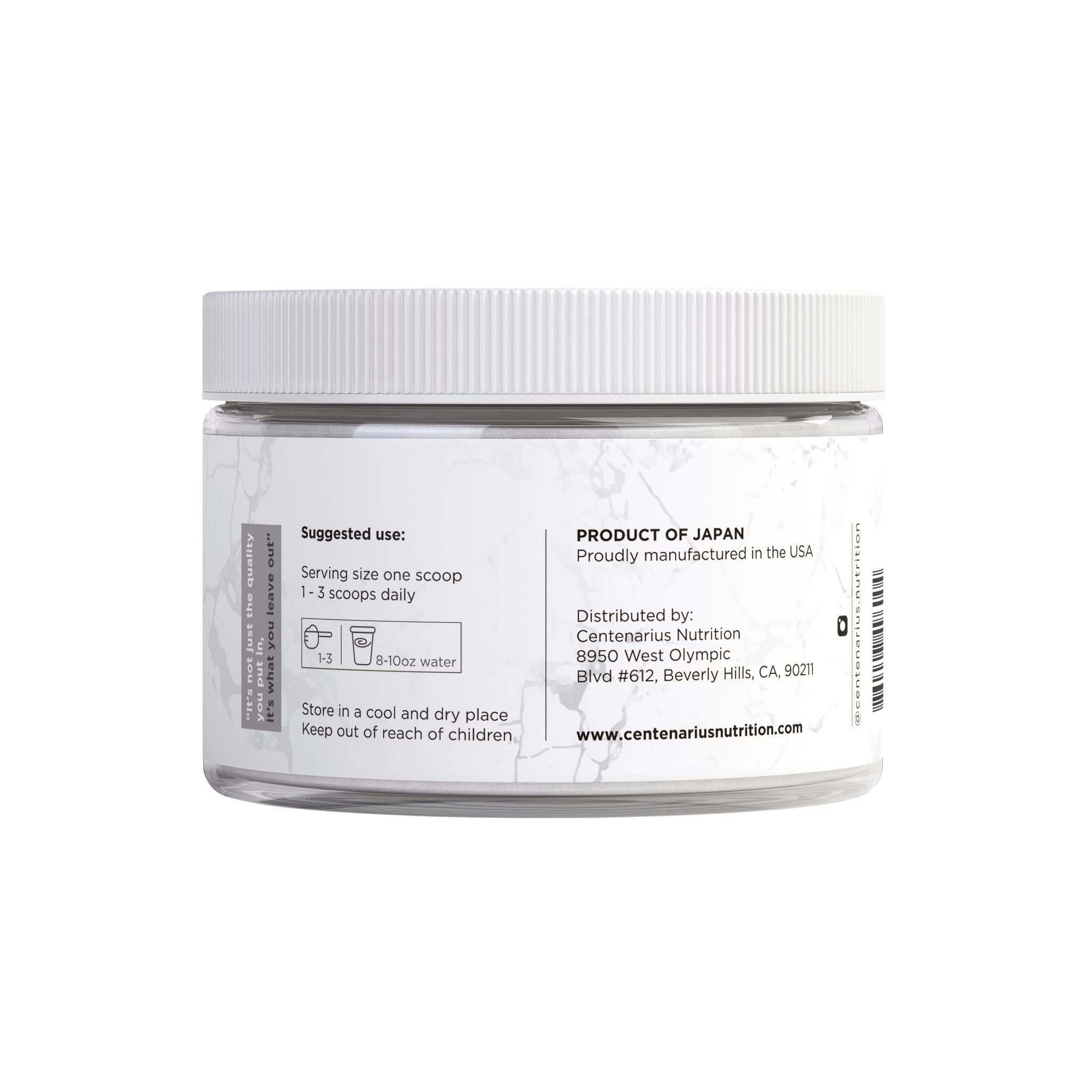 Centenarius Nutrition envase y vaso nocturno sugiriendo mejor sueño