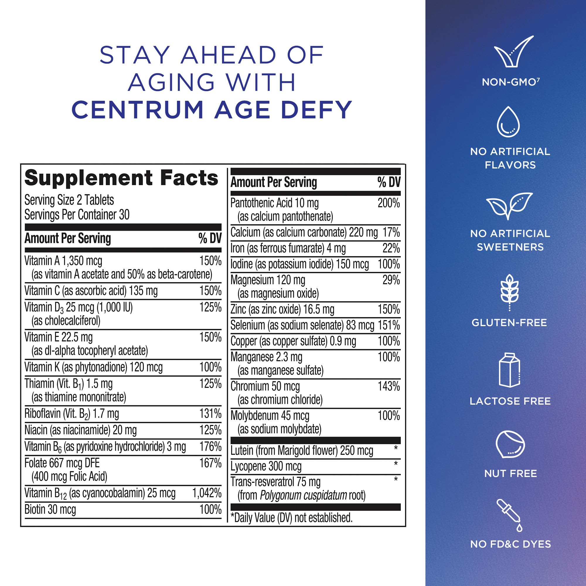 Centrum Age Defy embalaje sostenible enfatizando conservación y presentación