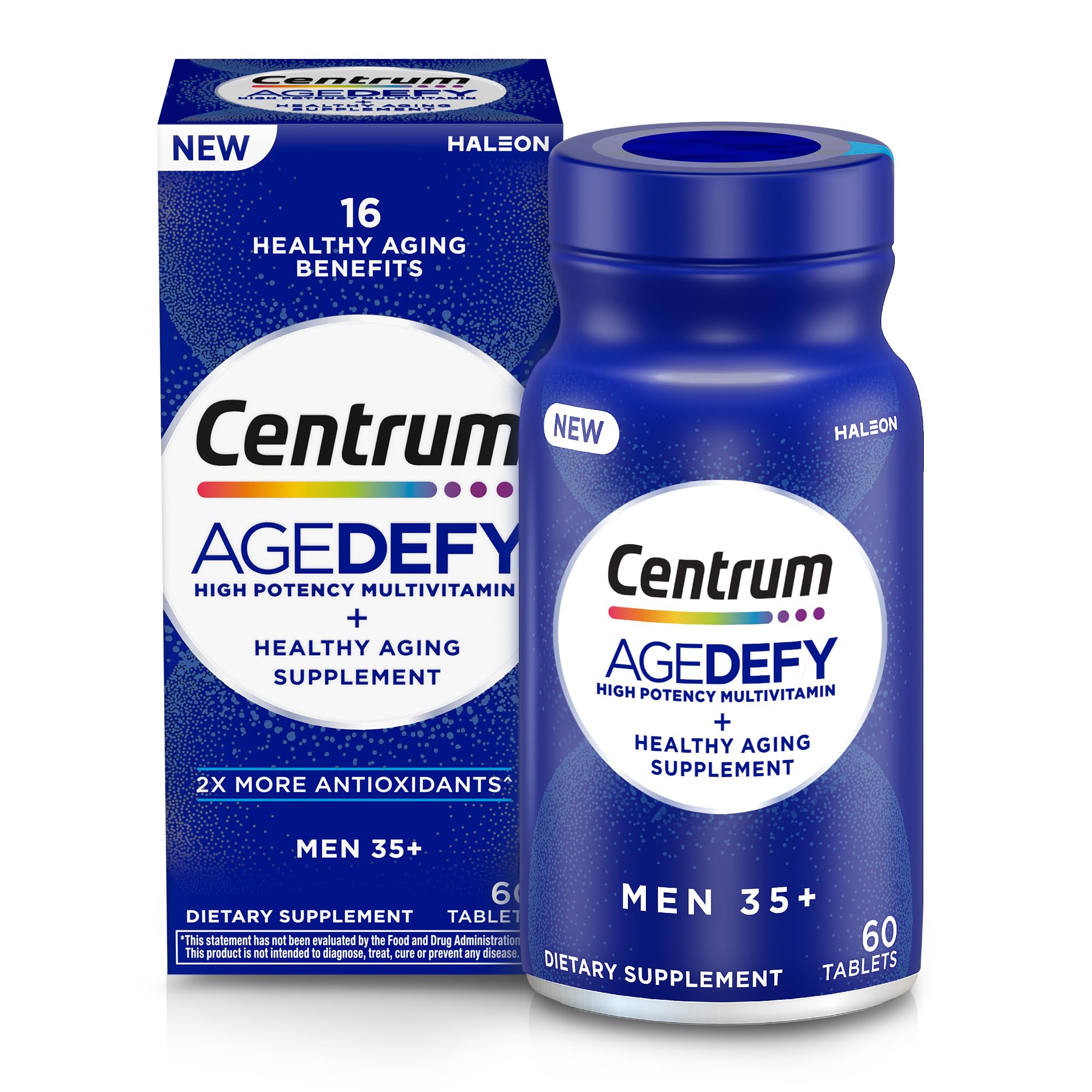 Centrum Age Defy frente del empaque mostrando el diseño y beneficio antiaging