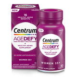 Centrum Age Defy vista frontal del frasco mostrando etiqueta y beneficios