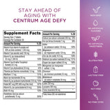Centrum Age Defy lateral del empaque destacando información de elegibilidad OTC