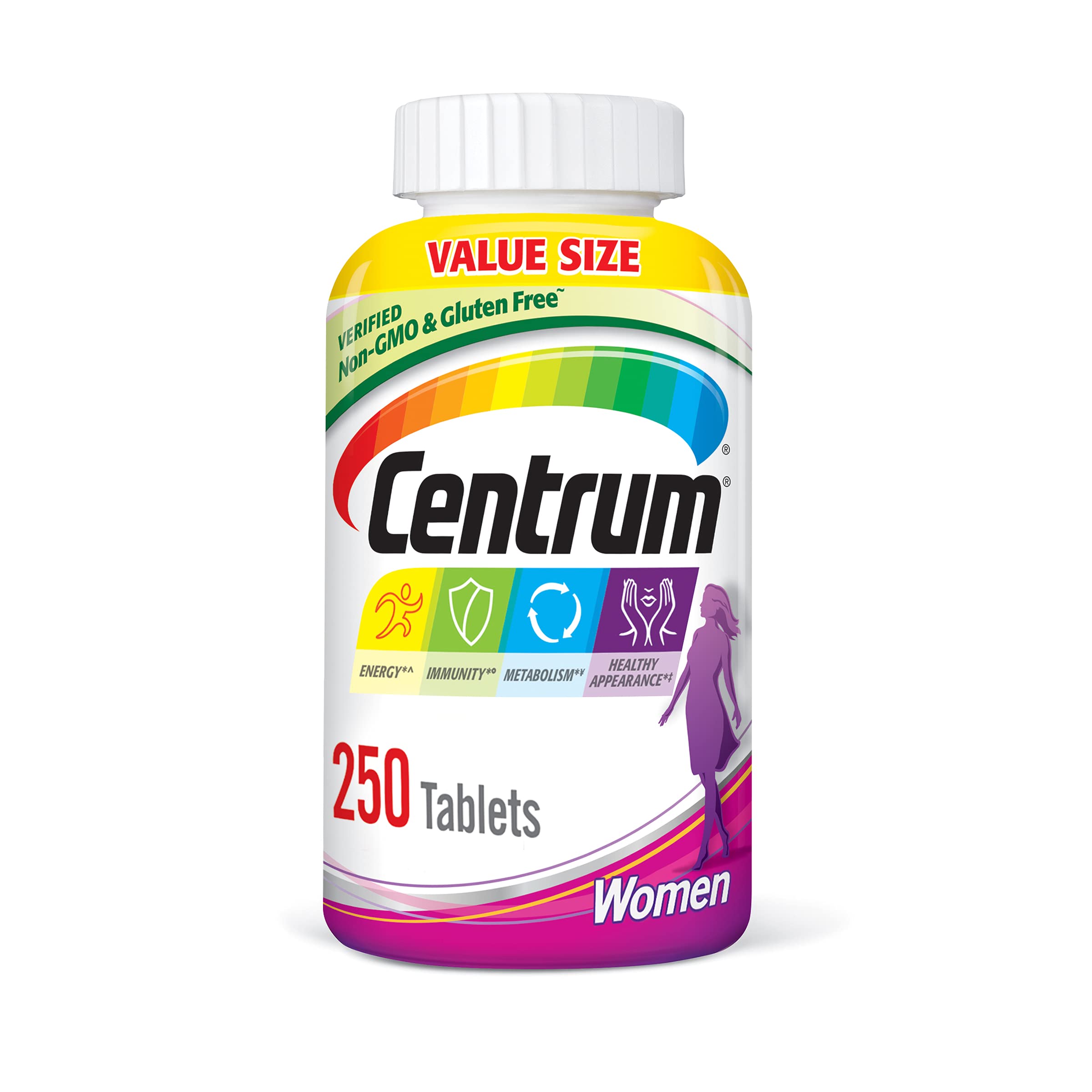Centrum frente del frasco mostrando la etiqueta y beneficios claros