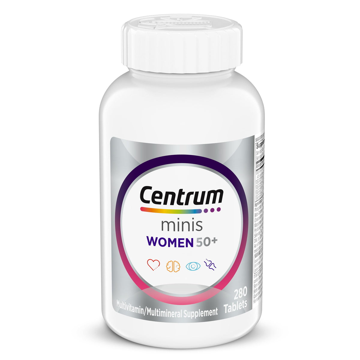 Centrum frasco frontal que muestra el envase y cantidad de 280 pastillas