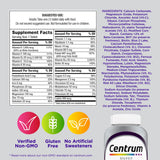 Centrum envase lateral con información sobre Non‑GMO y sin gluten