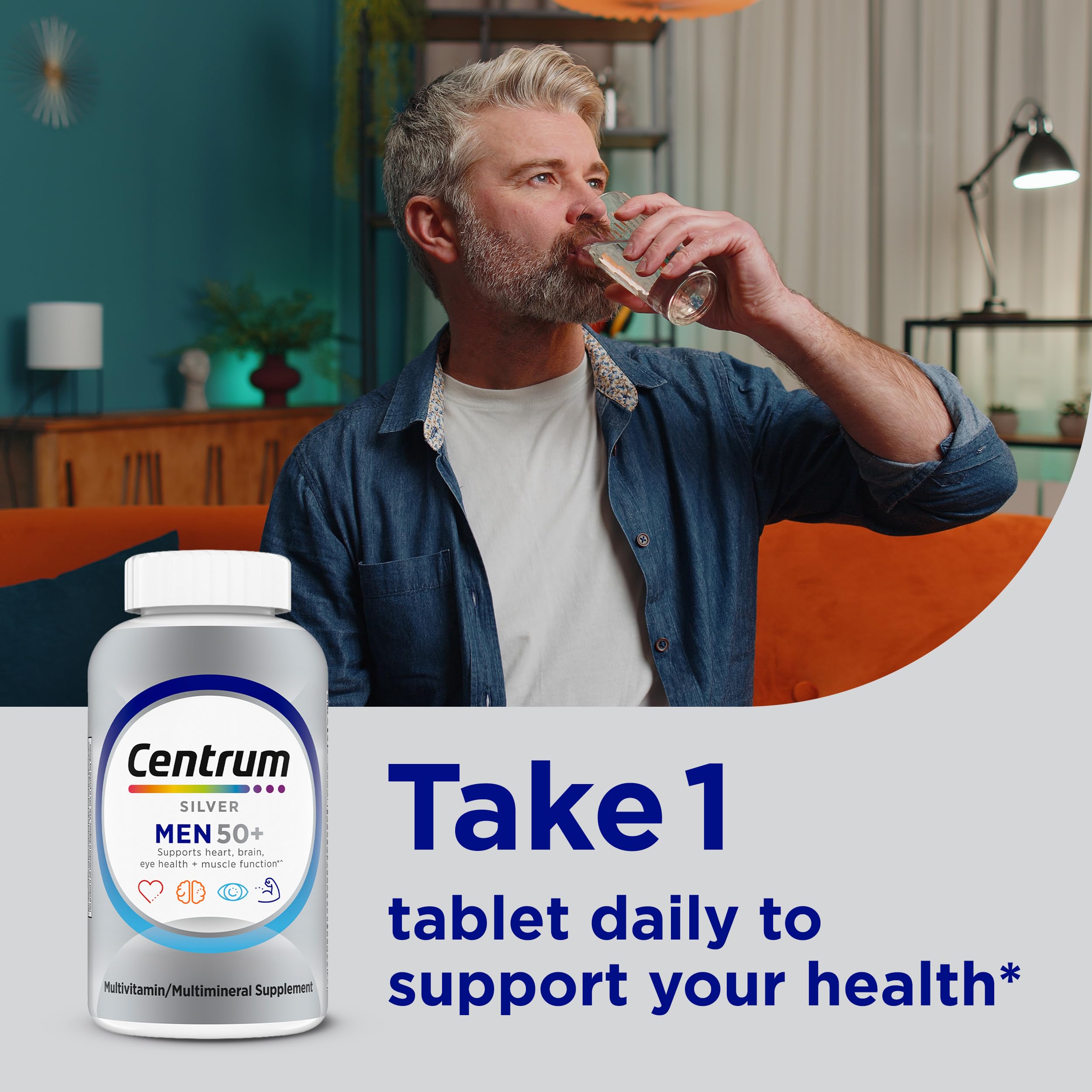 Etiqueta nutricional de Centrum mostrando cantidades por porción