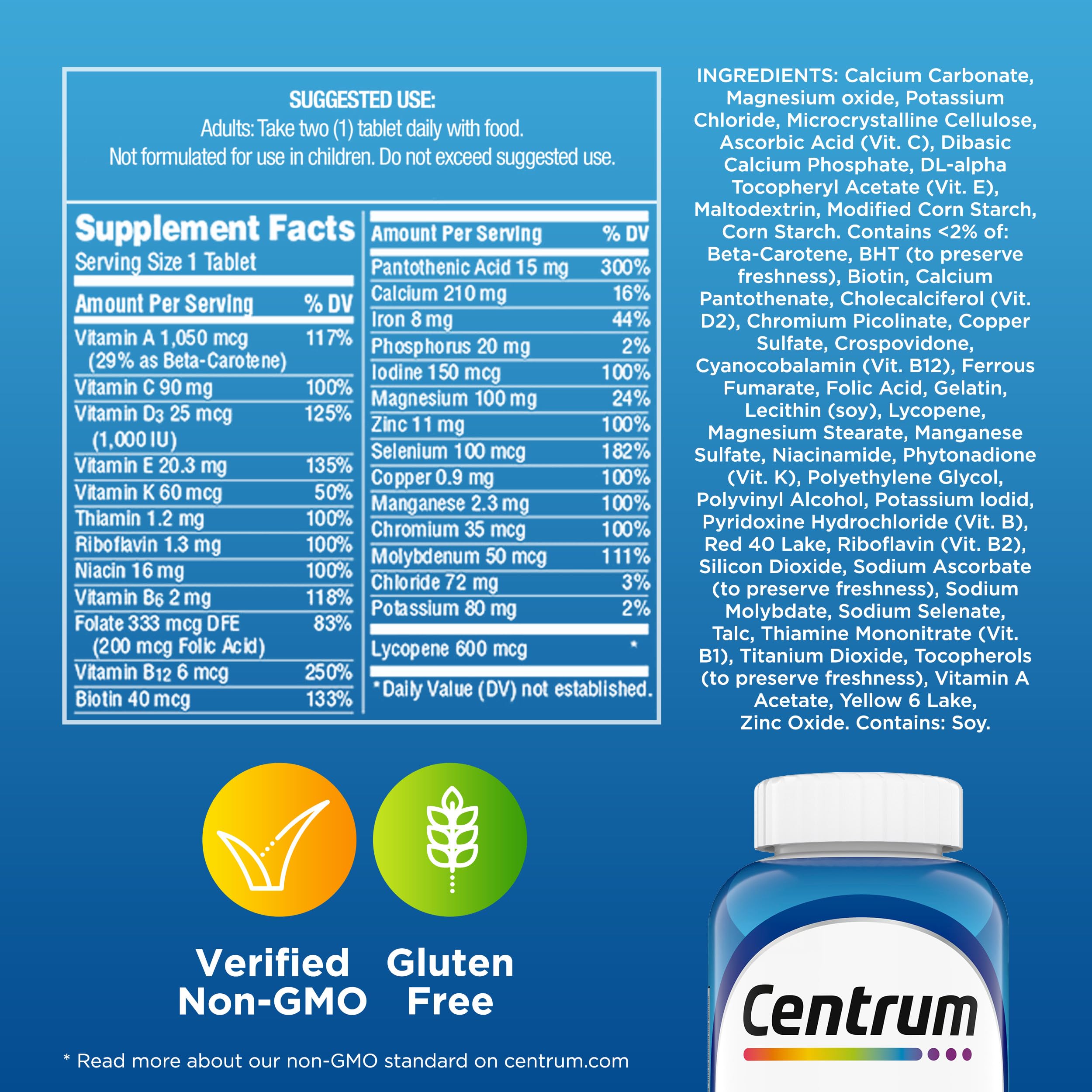Centrum tabletas dispuestas sobre mesa natural enfatizando bienestar