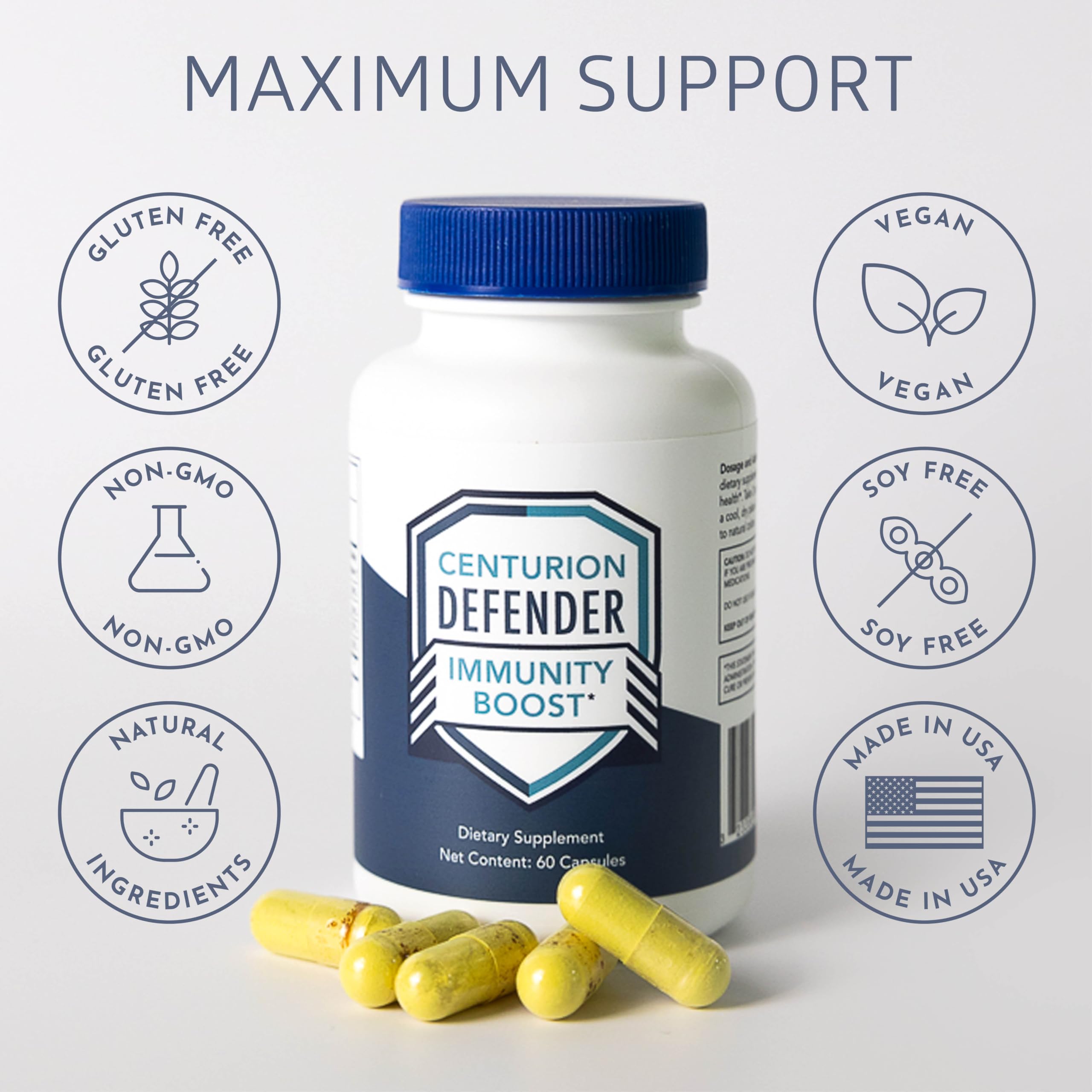 Centurion Health etiqueta con lista de ingredientes para transparencia