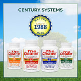 Century Systems The Cleaner etiqueta nutricional cercana mostrando dosis y uso