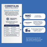 Cerefolin cápsula en primer plano que muestra textura y facilidad de ingestión