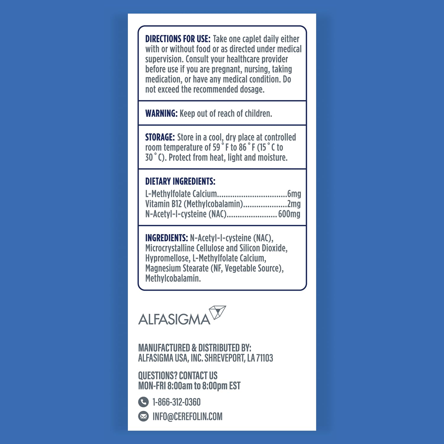Cerefolin etiqueta en primer plano destacando ingredientes y respaldo clínico