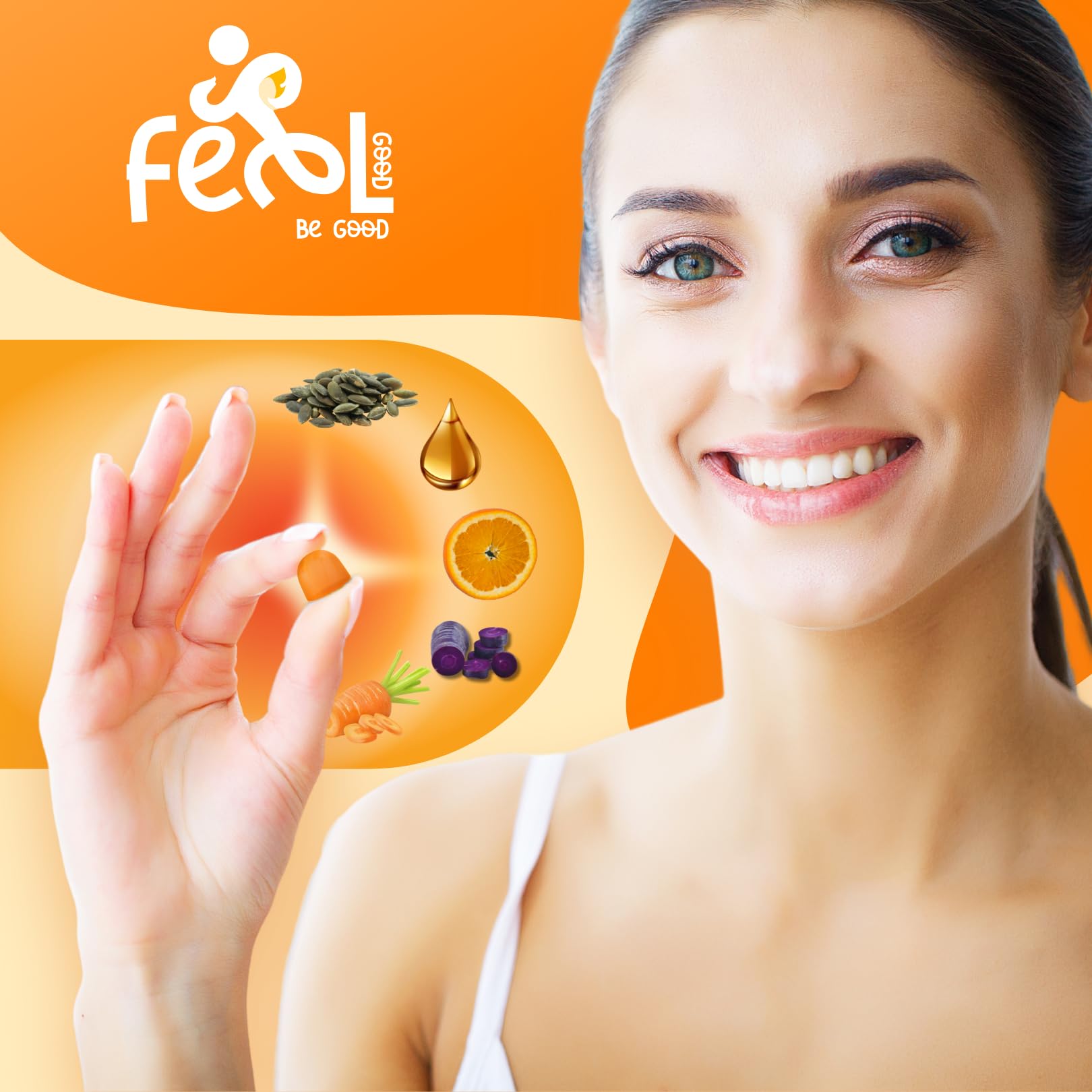 Ceres Nature comparación de tamaño de las gomitas junto a moneda para escala