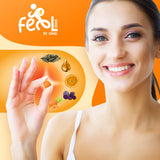 Ceres Nature comparación de tamaño de las gomitas junto a moneda para escala