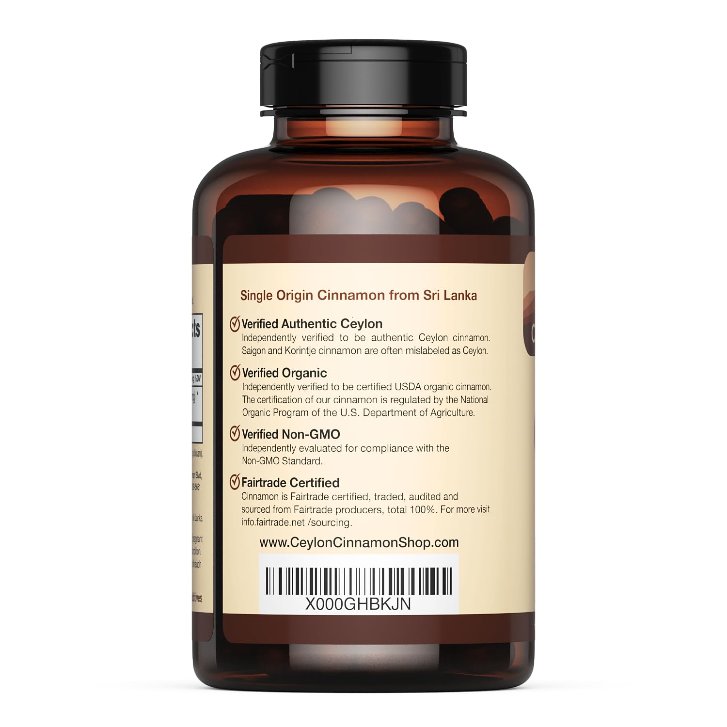 Ceylon Cinnamon Shop cápsulas apiladas mostrando la pureza y facilidad de uso