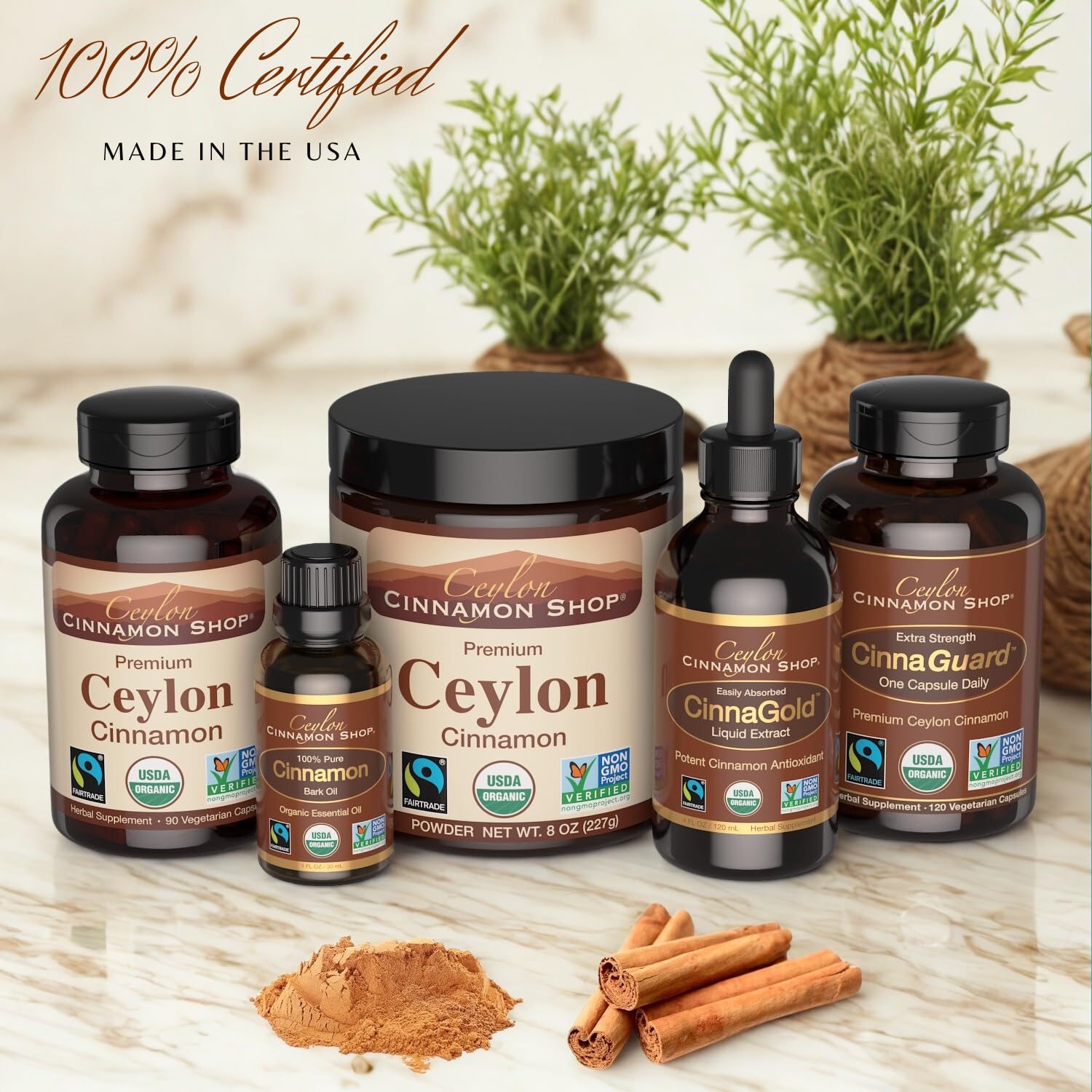 Ceylon Cinnamon Shop cápsulas junto a desayuno, uso diario fácil