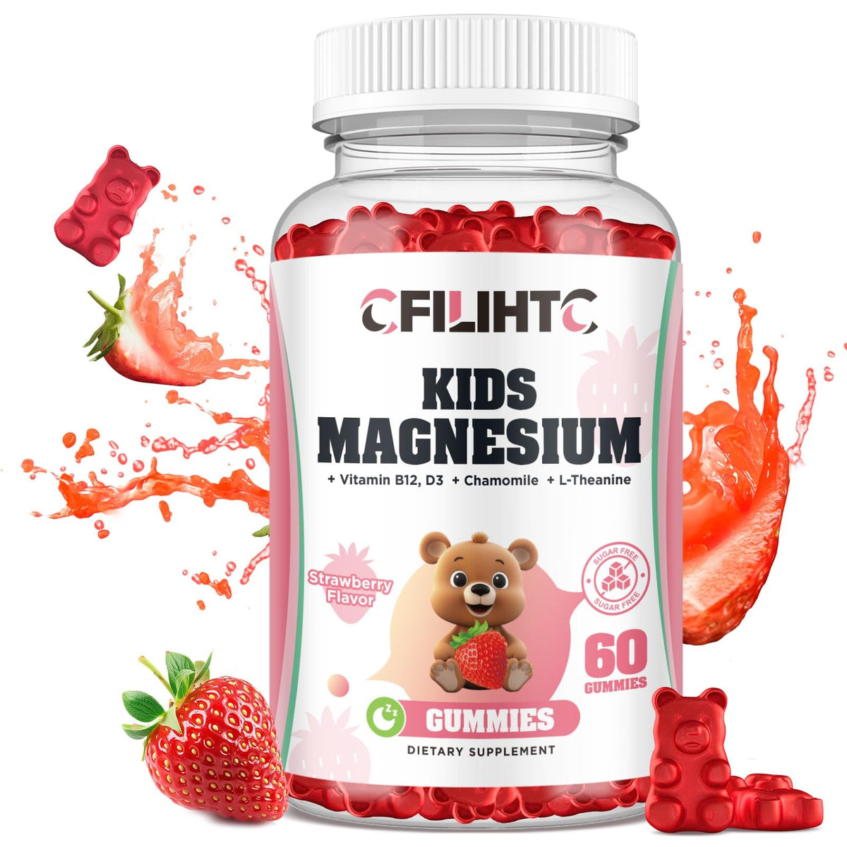 CFILIHTC envase frontal de gominolas de magnesio con fresa, fácil identificación