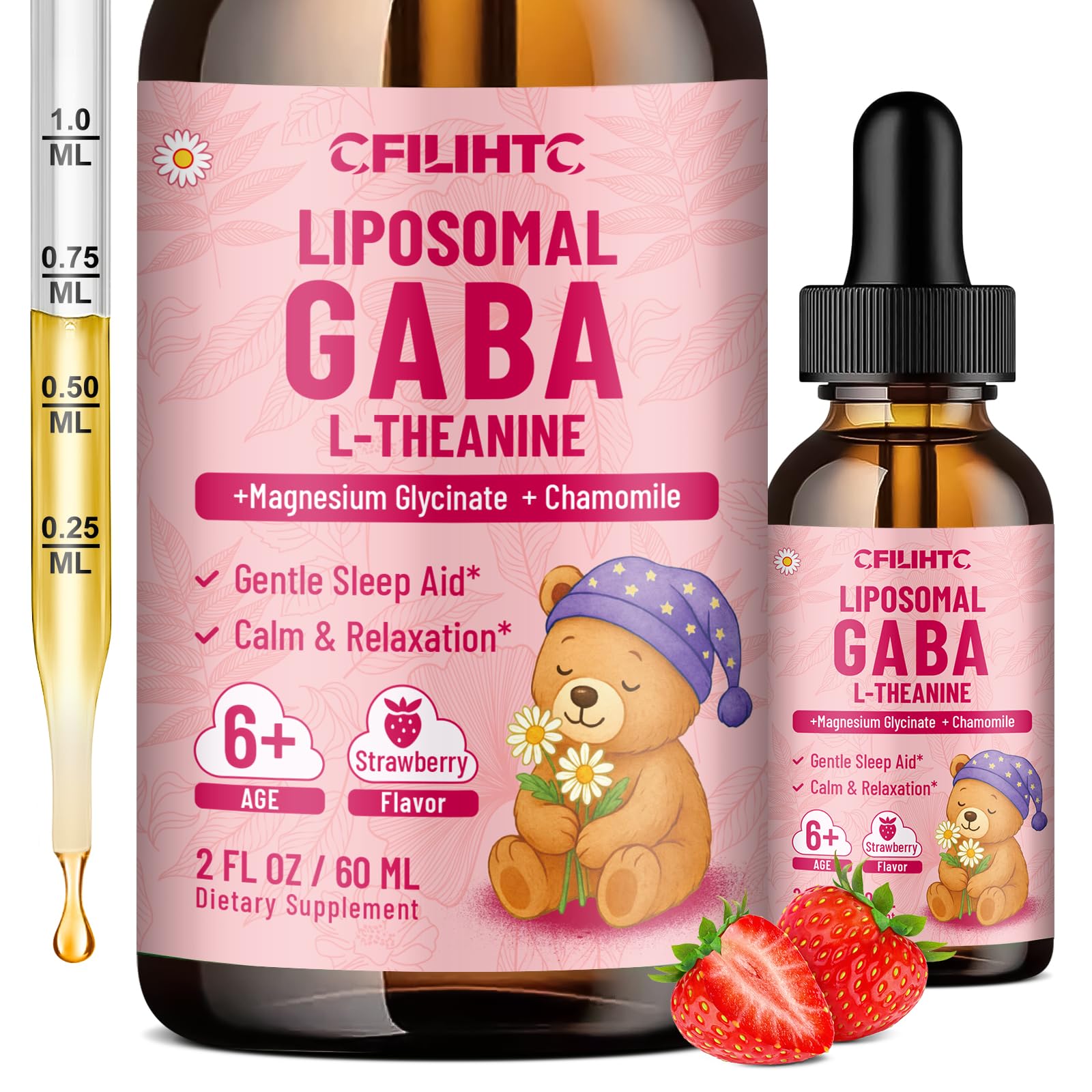 CFILIHTC frasco frontal de gotas liposomales fresa, facilitan la toma diaria