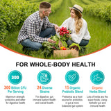 Cfuful etiqueta nutricional destacando 24 cepas y información clara