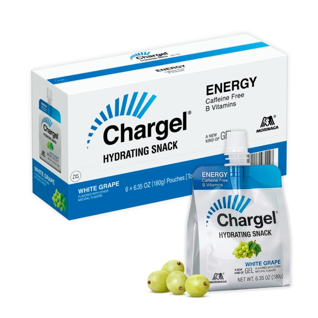 Chargel frente del empaque mostrando 6 sachets y beneficio energético