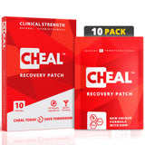 CHEAL embalaje frontal mostrando 10 parches, beneficio ahorro y conveniencia