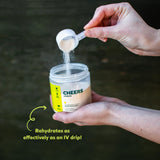 Etiqueta de ingredientes de Cheers Restore destacando transparencia