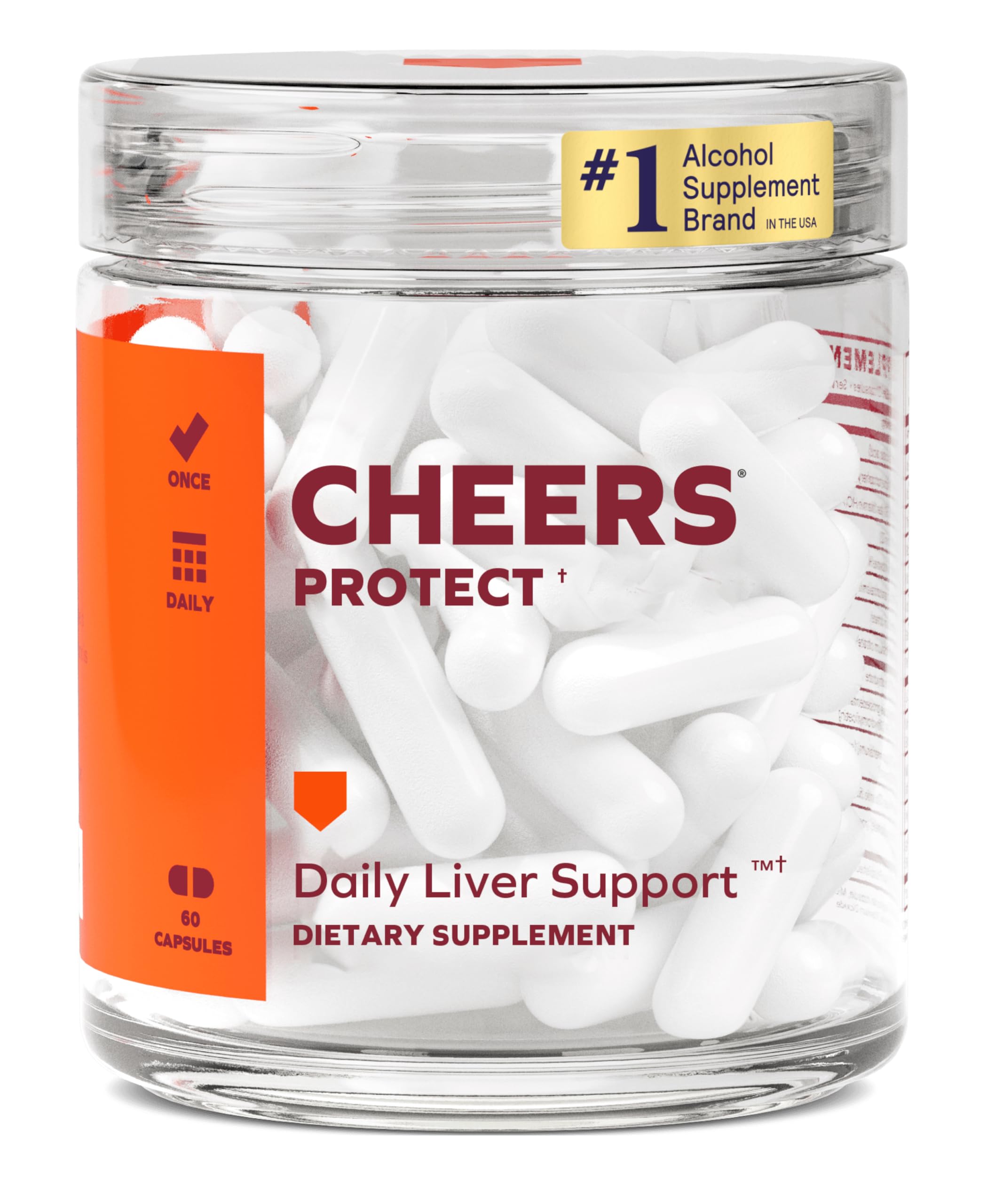 Cheers Protect vista frontal del envase que destaca ingredientes y dosis