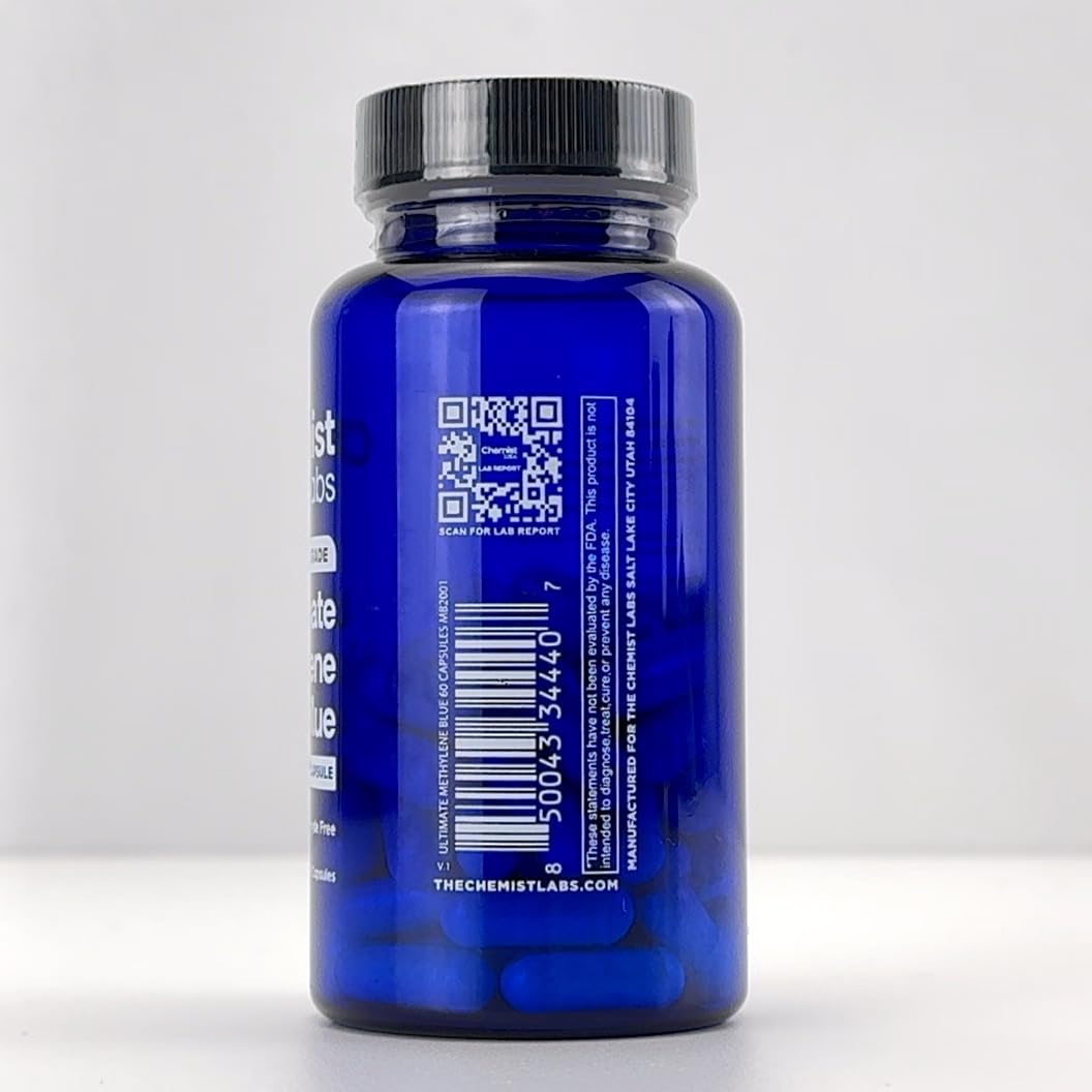 Chemist Labs envase abierto con cápsulas visibles para referencia del contenido