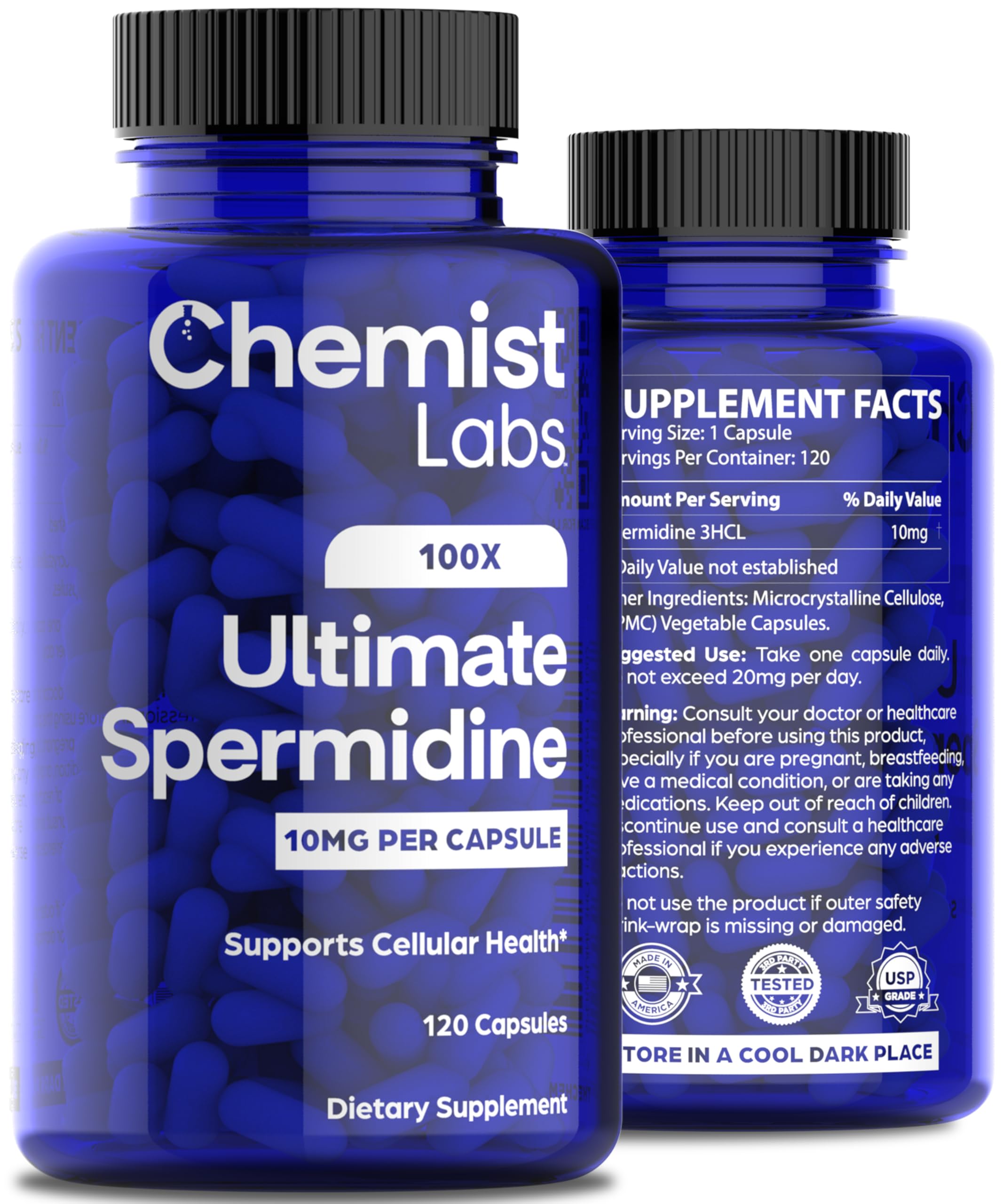 Chemist Labs envase abierto mostrando el contenido, accesibilidad y cantidad