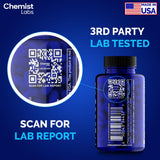 Chemist Labs etiqueta con sello GMP y prueba de fabricación en EE. UU.