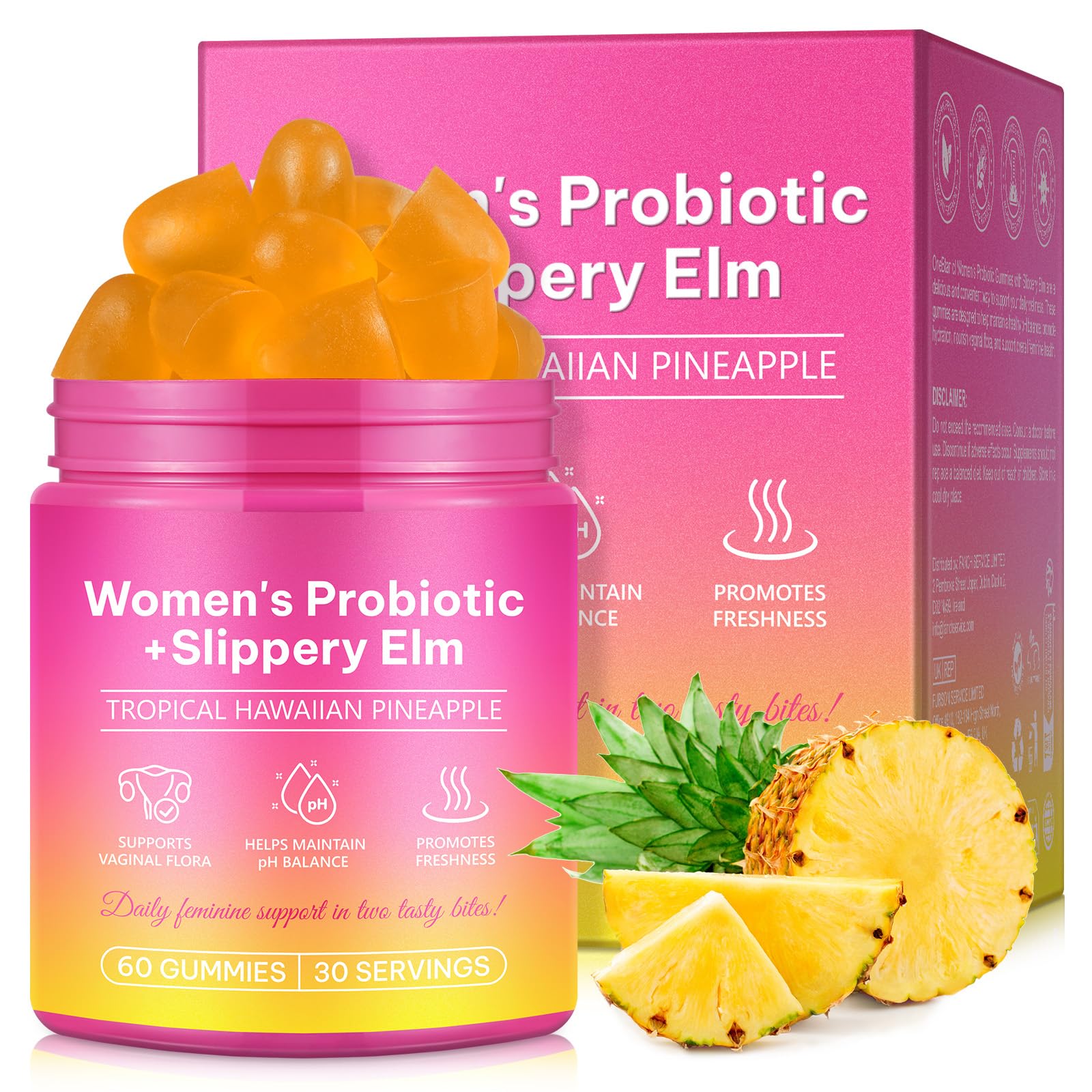 chenyayun empaque frontal del producto mostrando 60 gomitas y beneficios visibles