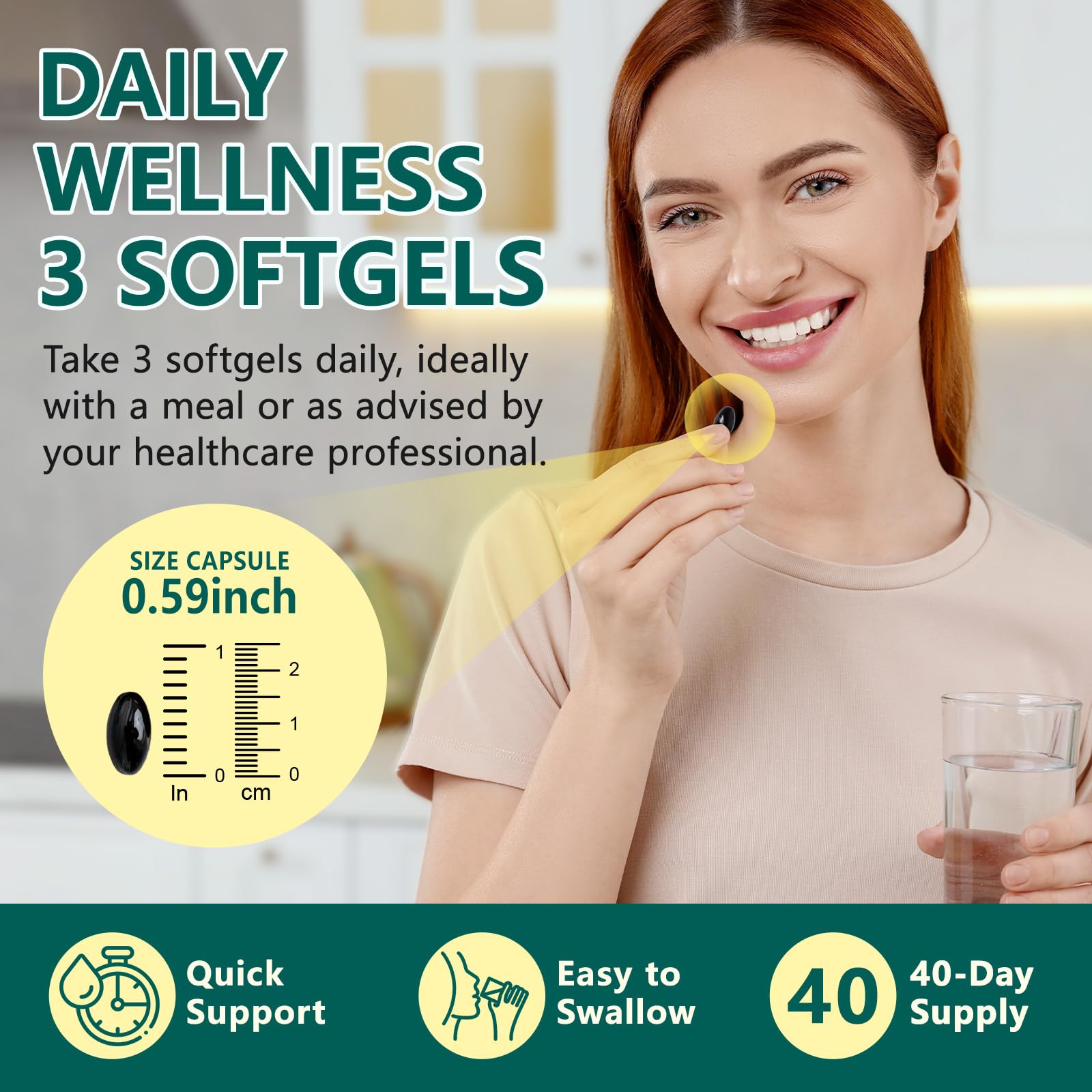 chenyayun frasco abierto con 120 softgels mostrando cantidad real