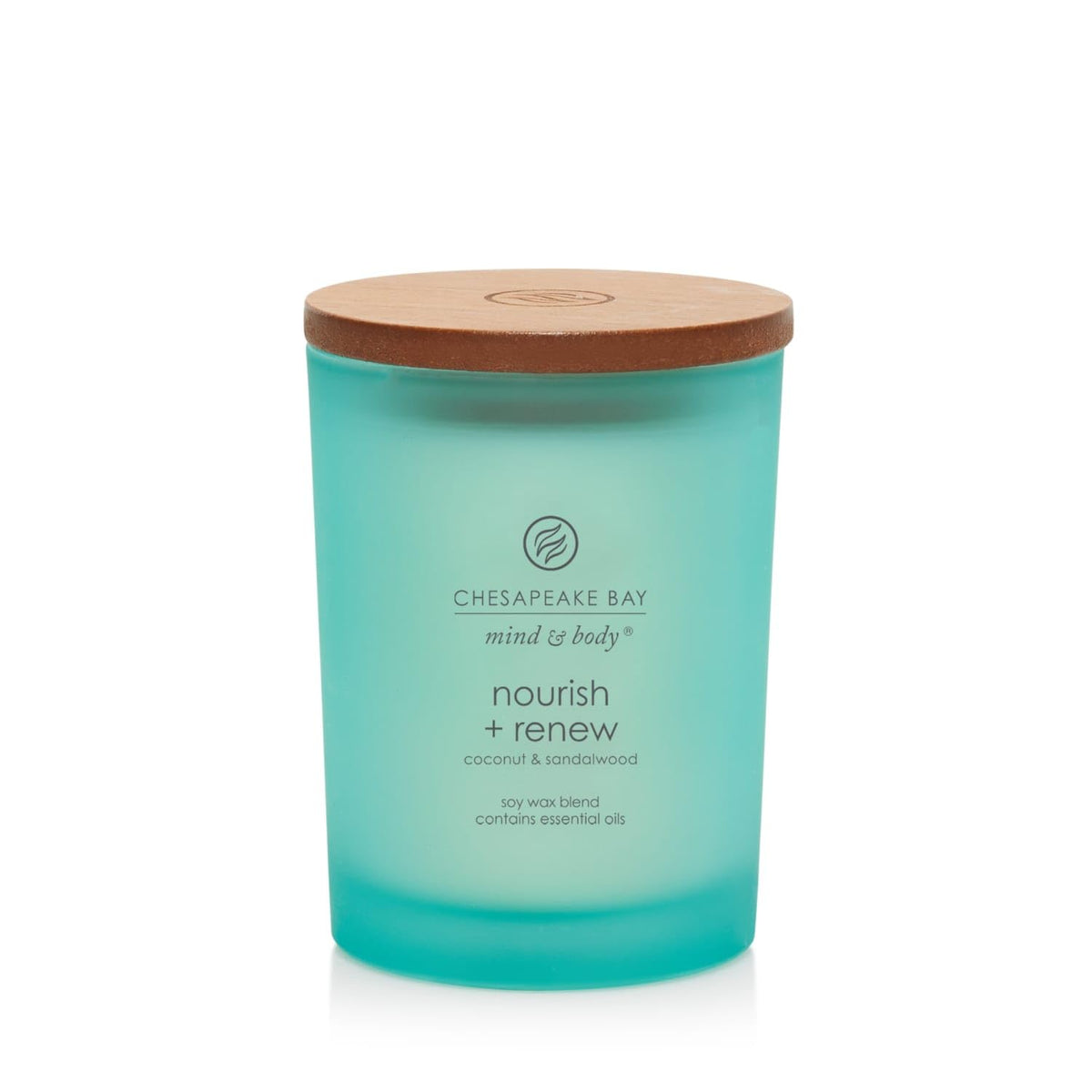 Chesapeake Bay Candle vaso esmerilado frontal beneficiando ambiente spa