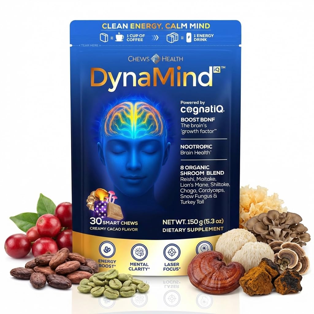 CHEWSHEALTH DynaMind iQ vista frontal del envase que facilita uso diario
