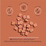 CHEWSY etiqueta y panel nutricional que muestra ingredientes clave
