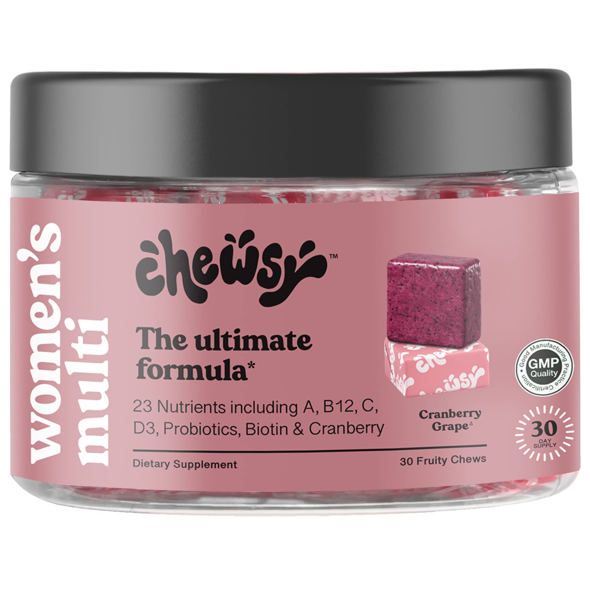 CHEWSY frente del empaque mostrando beneficios y sabor