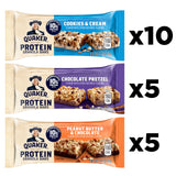 Chewy Quaker primer plano de textura crujiente y crujientes de proteína
