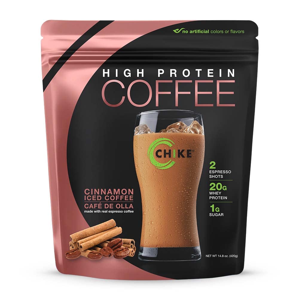 Chike envase frontal mostrando sabor canela y beneficios proteicos