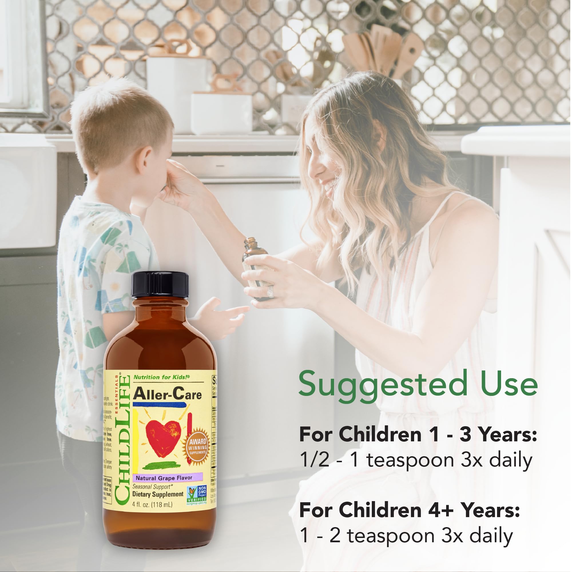 CHILDLIFE ESSENTIALS ingredientes saúco y zinc destacados para apoyo nutricional