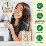CHILDLIFE ESSENTIALS gomita en mano para comparar tamaño y dosificación