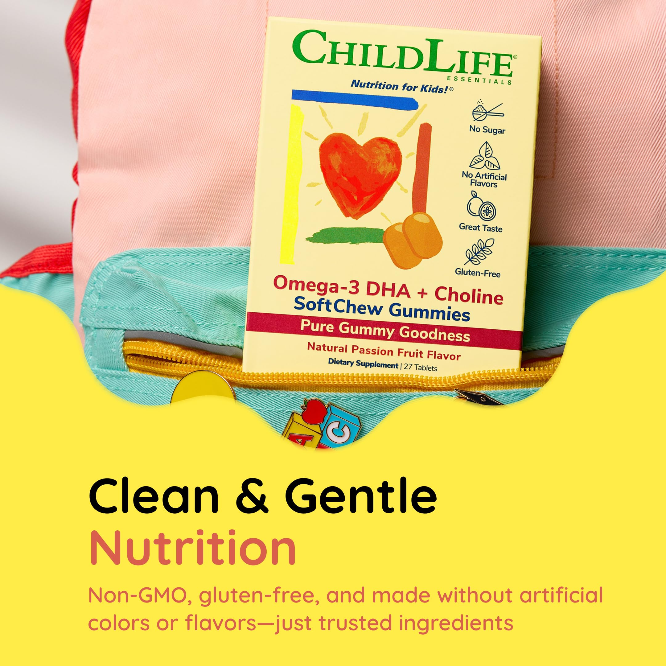 ChildLife Essentials varias gomitas en plato mostrando color y forma