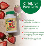 CHILDLIFE ESSENTIALS softgel abierto mostrando contenido y proceso purificado