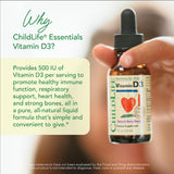 CHILDLIFE ESSENTIALS gotas en una cuchara para mostrar la textura líquida y administración fácil