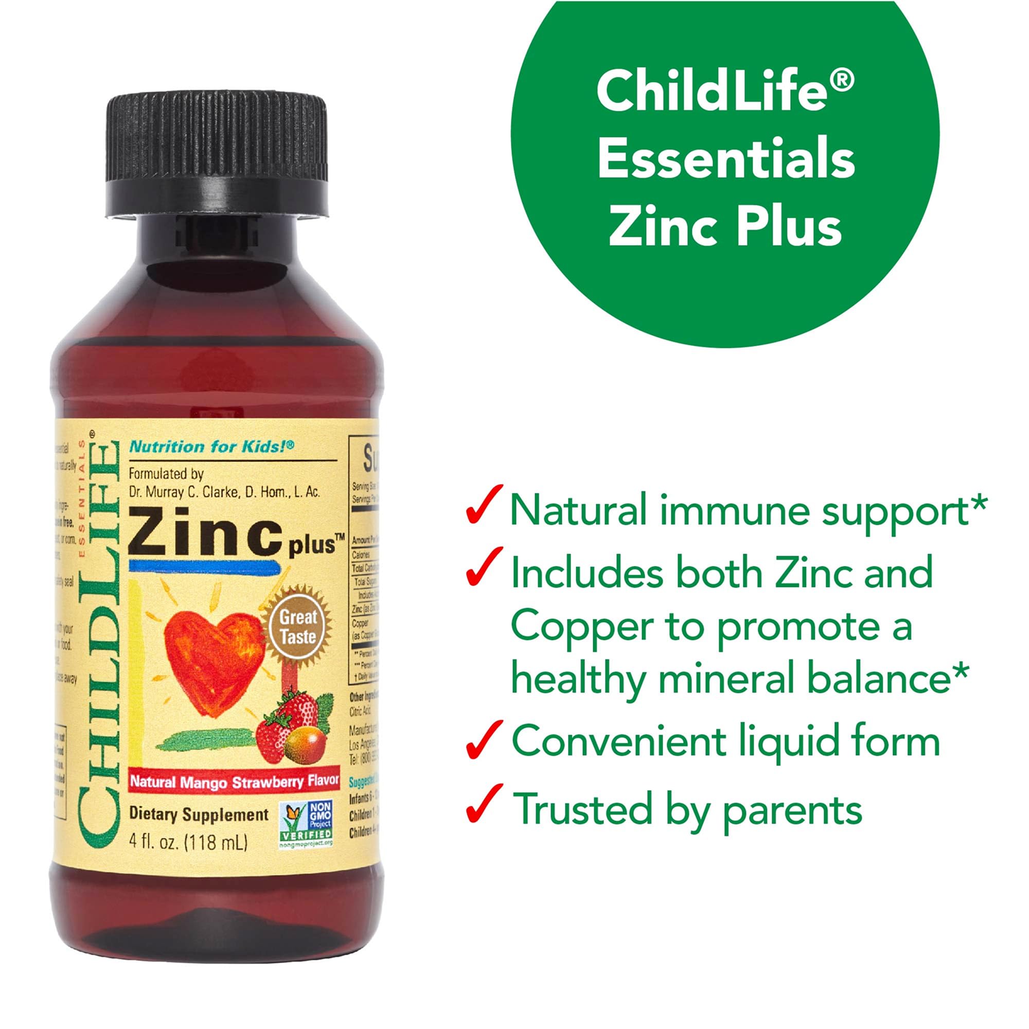 ChildLife Essentials etiqueta nutricional enfocada para leer ingredientes y dosis
