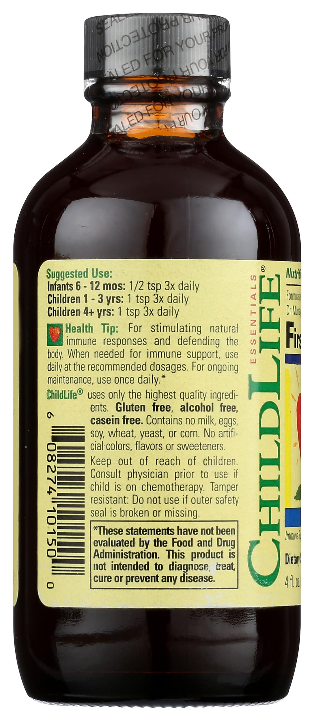 ChildLife Essentials junto a regla para comparar tamaño, envase compacto práctico