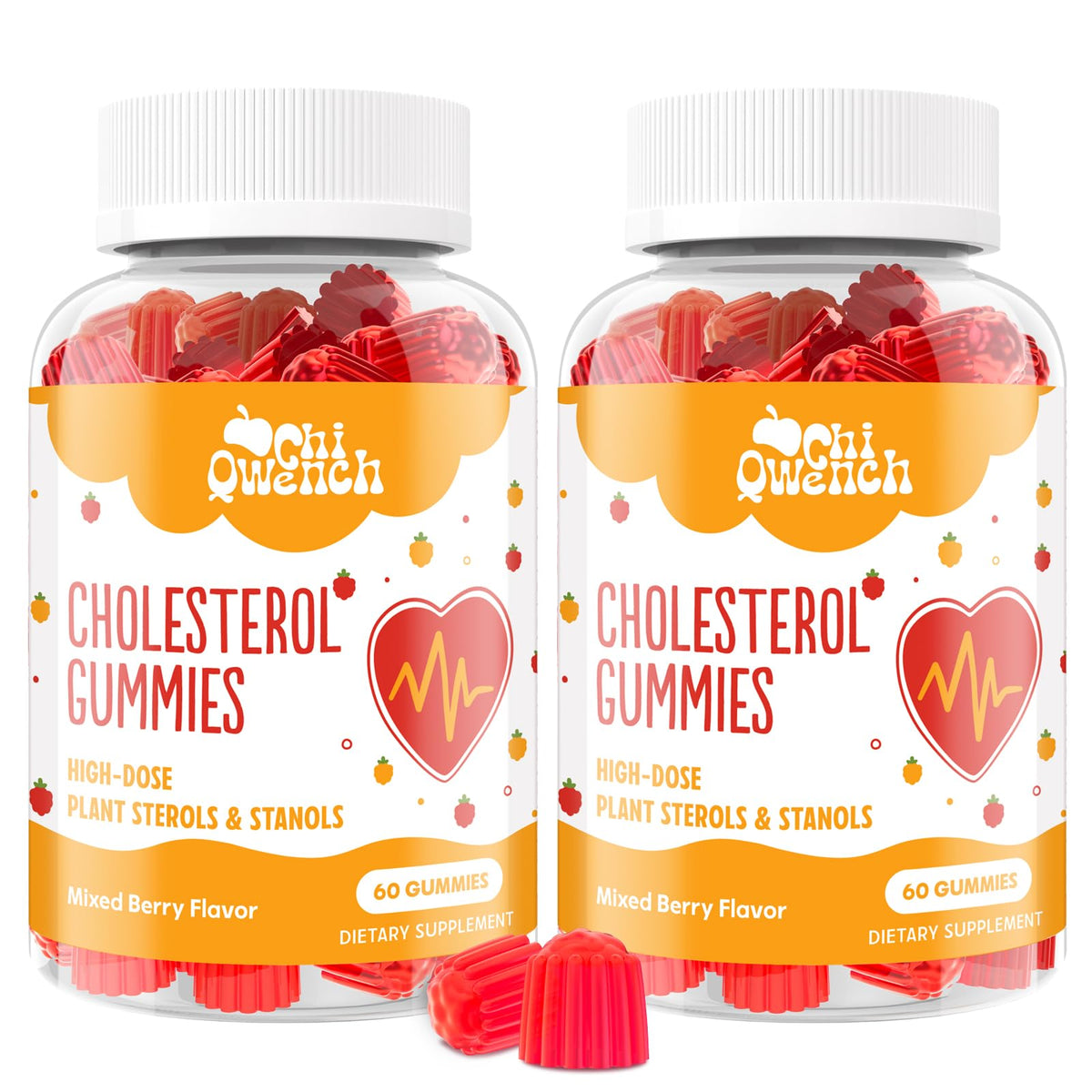 ChiQwench envase frontal mostrando 1500 mg y 120 gomitas, claridad informativa
