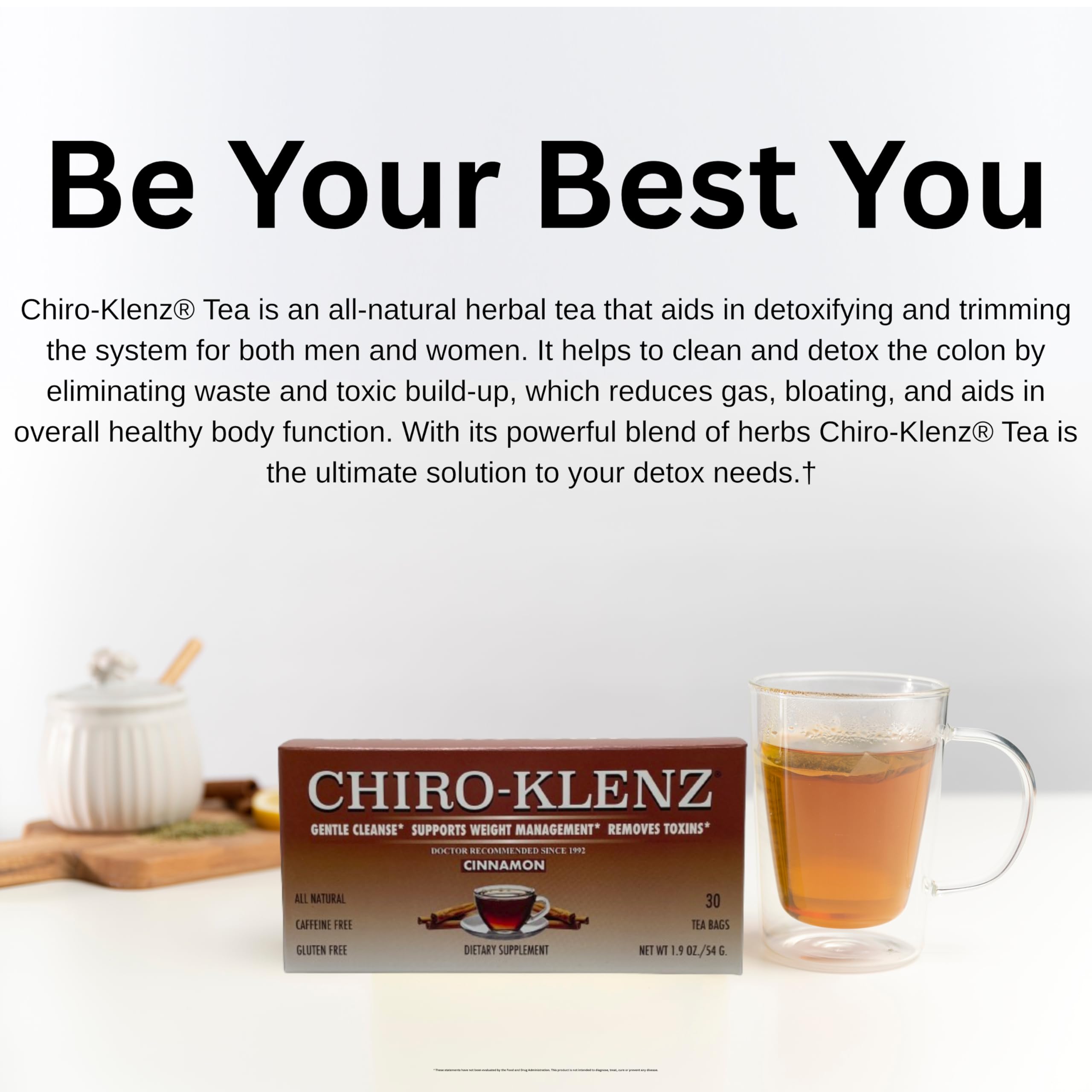 Chiro-Klenz bolsita en taza infusionando sabor y apoyo digestivo