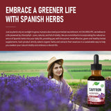 CHLORO hierbas orgánicas en campo destacando origen sostenible y pureza