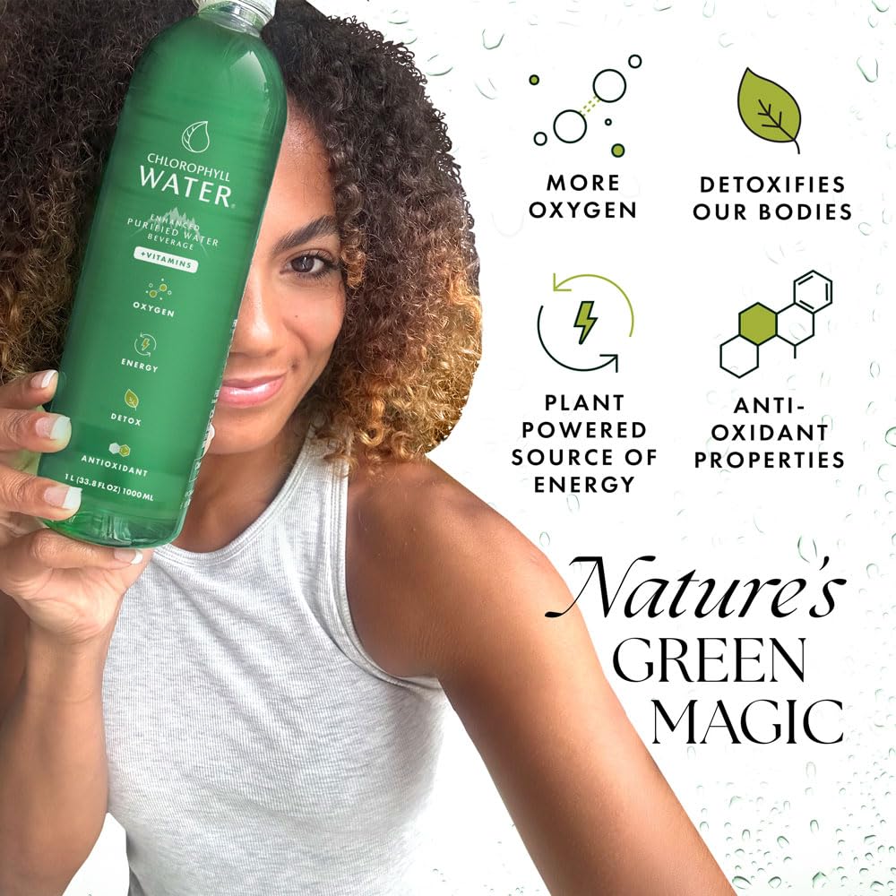 Chlorophyll Water primer plano del líquido verde y textura clara