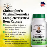 Christopher's Original Formulas frasco abierto con 100 cápsulas para suministro prolongado